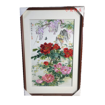 Pure handmade new boutique Suzhou embroidery painting Su embroidery finished product hanging painting Xuan guan decoration painting 5080 spring color full garden
