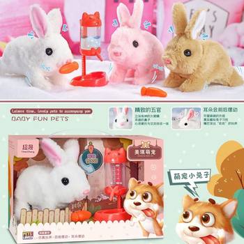 Chaosheng Meiqi Cute Pet Simulation Electric Pet Cute Plush Rabbit Pet Drinking Fountain Feeding Play House Children's Toy