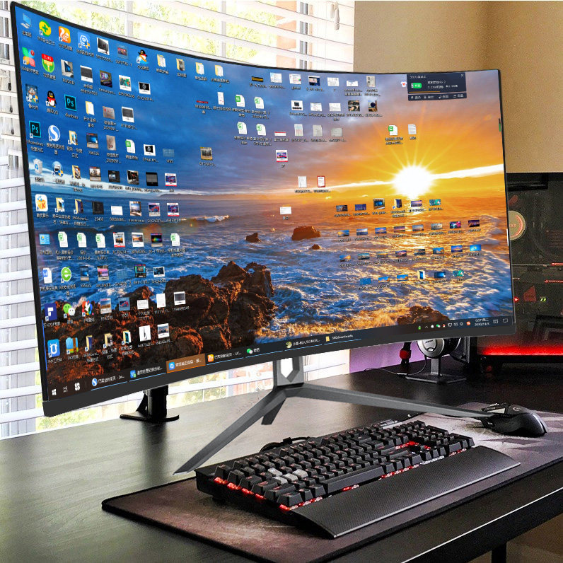 32inch Curved Lcd Monitor 144Hz High-Definition 2K Gaming Ps4 Computer Large Screen 27 Wall-Mounted External 24