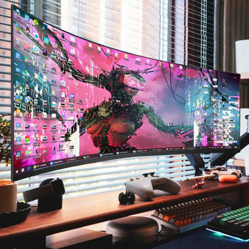 34inch Curved 165Hz Fish Screen 4K Desktop Computer 144 Gaming 38 Monitor Gaming Internet Cafe Screen 32