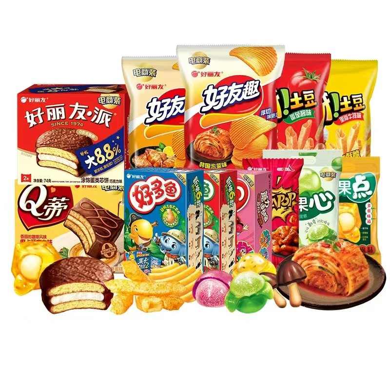 【35元任选8件】好丽友巧克力味派好友趣呀土豆软糖好多鱼嘶哈食