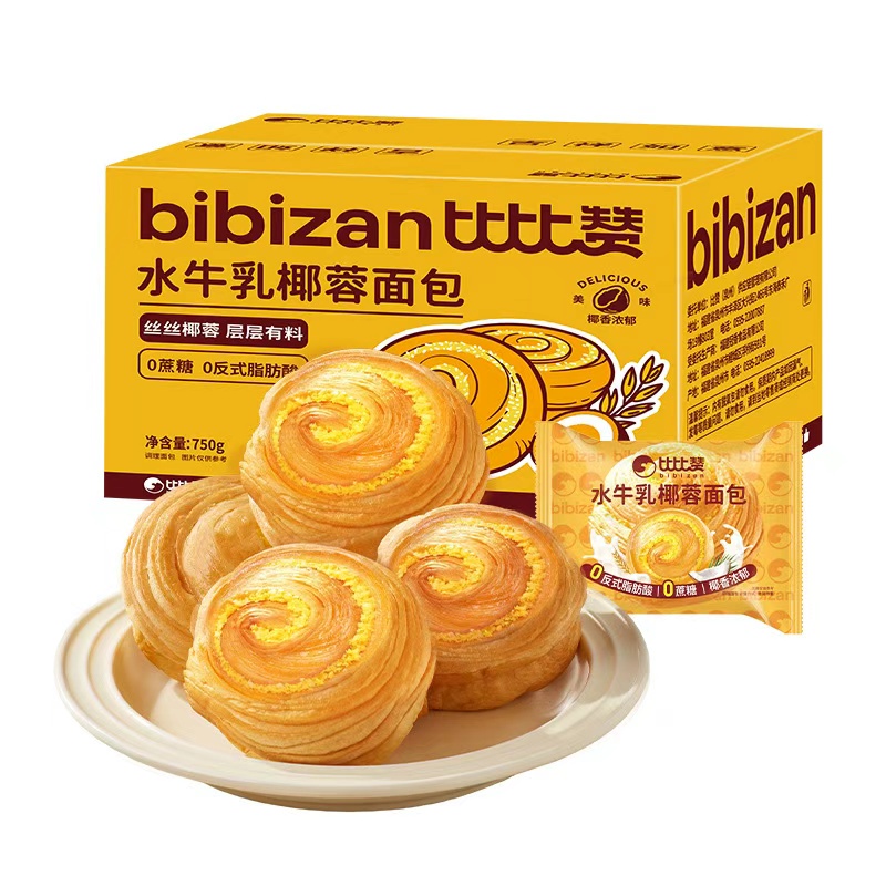 比比赞旗舰店•水牛乳椰蓉手撕面包750g