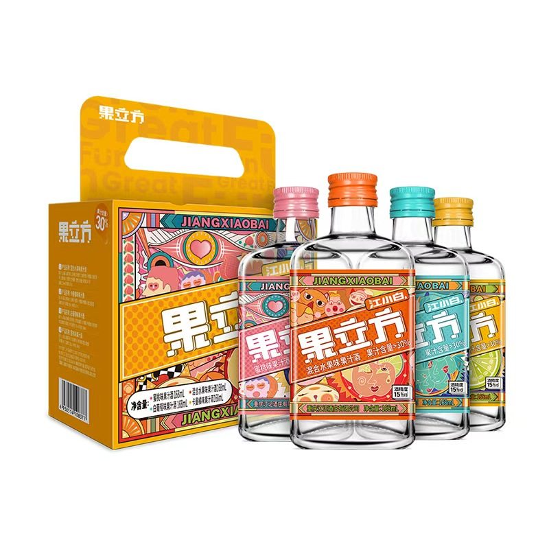 江小白果立方168mL*7瓶15度微醺果汁酒自制调酒女士低度甜酒果酒