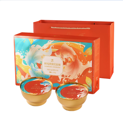 【年年有鱼】鲜炖燕窝花胶羹252g*6碗即食深海鱼胶羹年货礼盒装