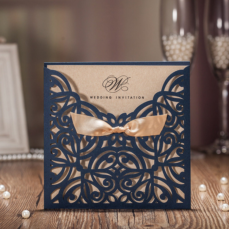 Creative custom wedding invitation invitation card event meeting high-end blue commercial invitation card invitation card wedding