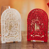  Weisimei high-end creative wedding invitation post Chinese style red hollow wedding invitation custom European wedding invitation