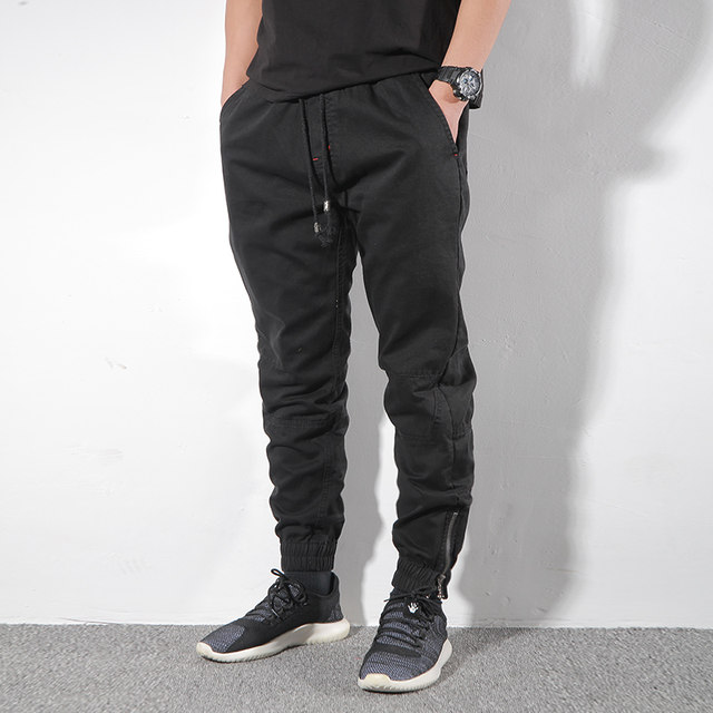 Special offer men's elastic waist casual pants ins zipper camouflage pants trendy brand slim fit overalls men's trousers