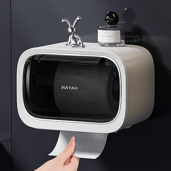 Bathroom Tissue Box Toilet Paper Holder Toilet Paper Storage Box Roll Paper Punch-Free Wall-Mounted Storage Rack