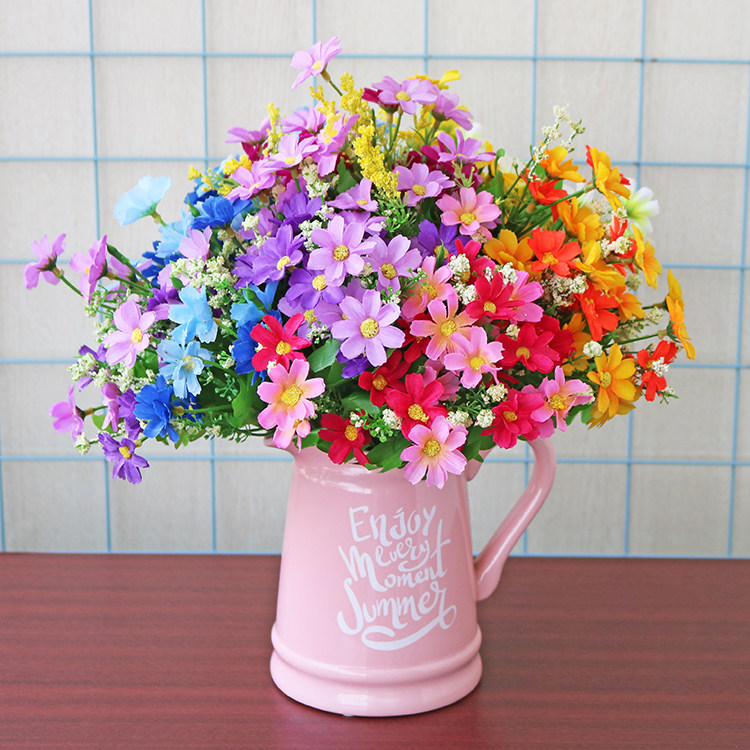 Small bundle simulation plastic fake flower hopping Lanju living-room furnishing single-beam decorated flower arrangement single dried flower buns bouquet-Taobao