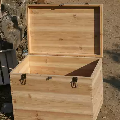 Oversized wooden box with lock quilt clothing storage box can sit rectangular finishing solid wood storage box customized 37