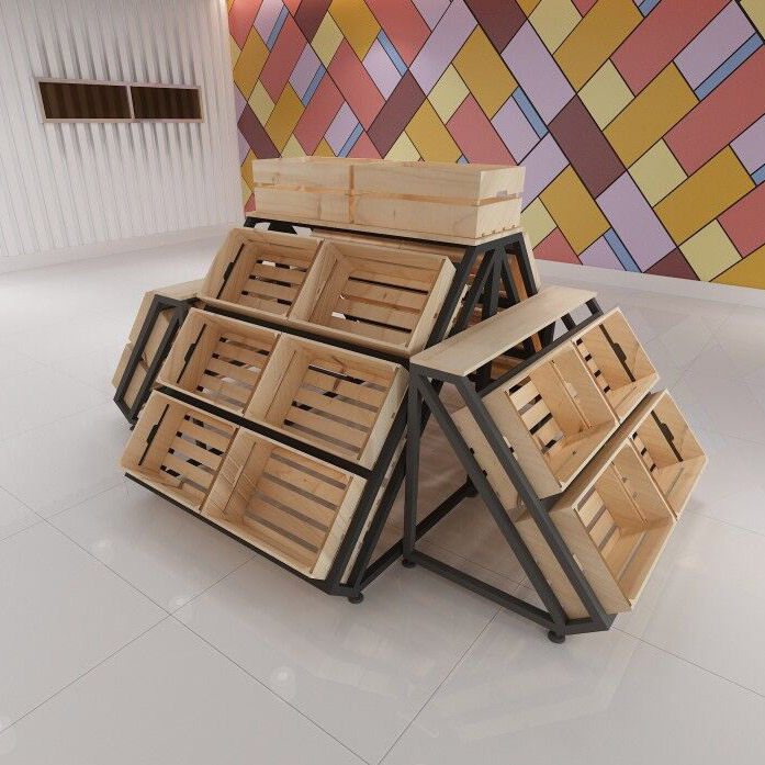 Fruit and vegetable rack fruit store display rack Baiguoyuan supermarket fresh shelf fruit rack vegetable shelf thickened and inclined