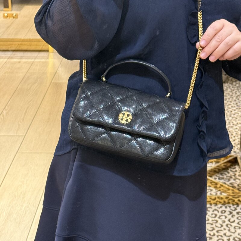 Tory Burch Tb Mini Willa Women's Quilted Chain Handbag Shoulder Crossbody Bag in Chanel Style