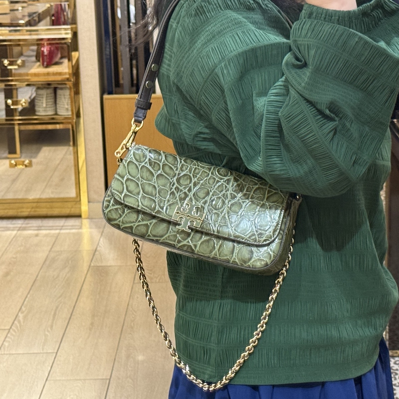 New Arrival Tory Burch Tb Britten Double-Strap Chain Underarm Bag Single-Shoulder Crossbody Baguette Bag