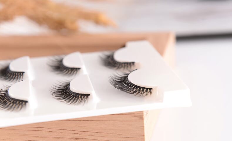 3D giả lông mi tự nhiên thực tế trang điểm nude dày ba cặp mô phỏng khuôn mặt đơn giản gel kích mí mắt