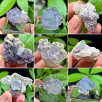 Hunan Yaogang Xian purple green fluorite natural mineral crystal specimen ornaments Cat mine geology teaching science