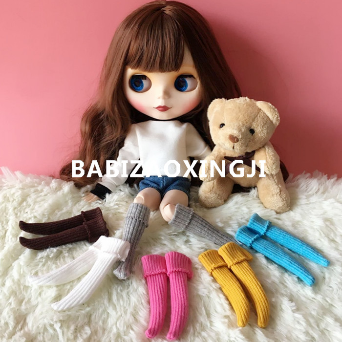 Blythe vải nhỏ barbie đào azone kẹo màu vớ búp bê phụ kiện vớ 6 điểm bé có thể mặc quần áo búp bê