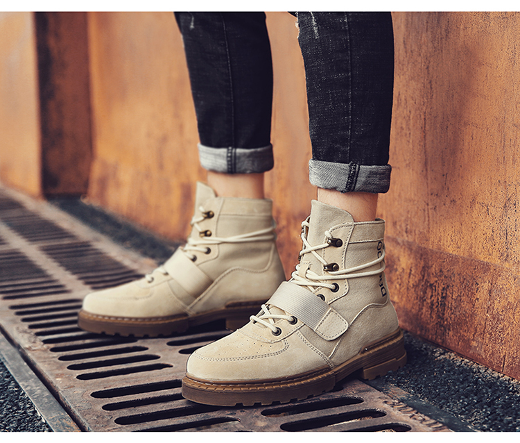 Winter Martin giày nam cao cổ cộng với nhung nhung giày cotton nam giày tuyết dụng cụ thủy triều thương hiệu giày nam mùa thu giày boot nam