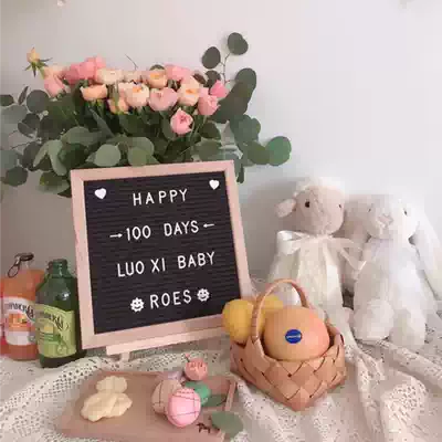 Uncle Meng ~ Little Red Book ins Nordic felt letter message board wooden photo frame birthday party photo props