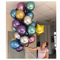 ins wind metal balloon 12 inch metal color round birthday party groveling event venue placement Decorative Balloons