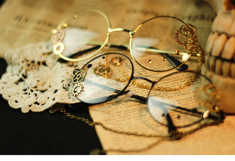Steampunk kính Lolita dựa retro gothic kính khuếch tán nóng bán kính râm