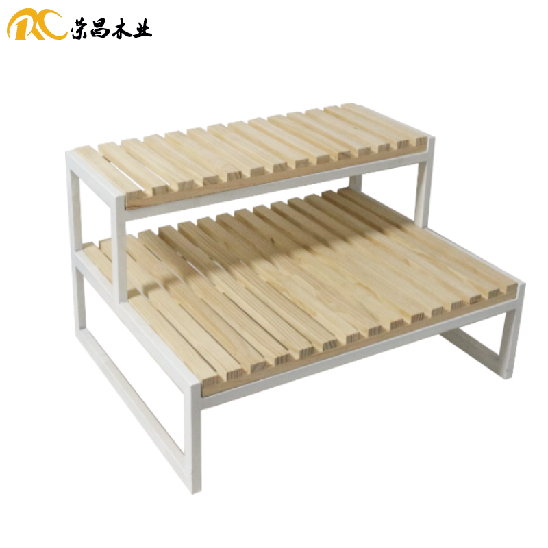 Cake room bread rack Bakery Bakery bakery ornament display props Wrought iron ladder display stand Solid wood bread rack