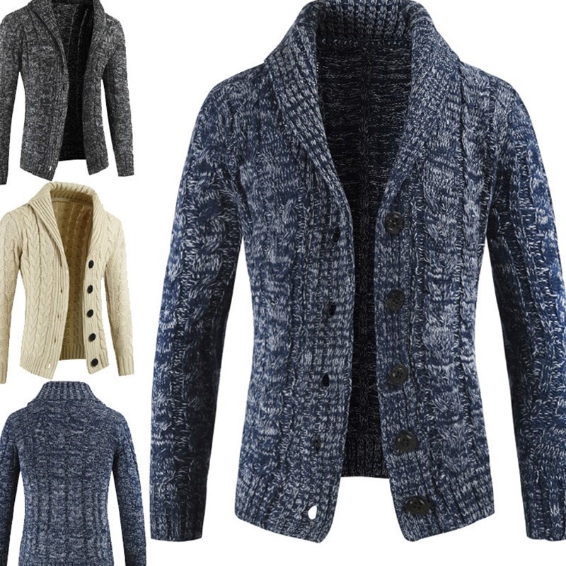 Men winter warmth sweater knitting cardigan coat Herren Pullover Jacke
