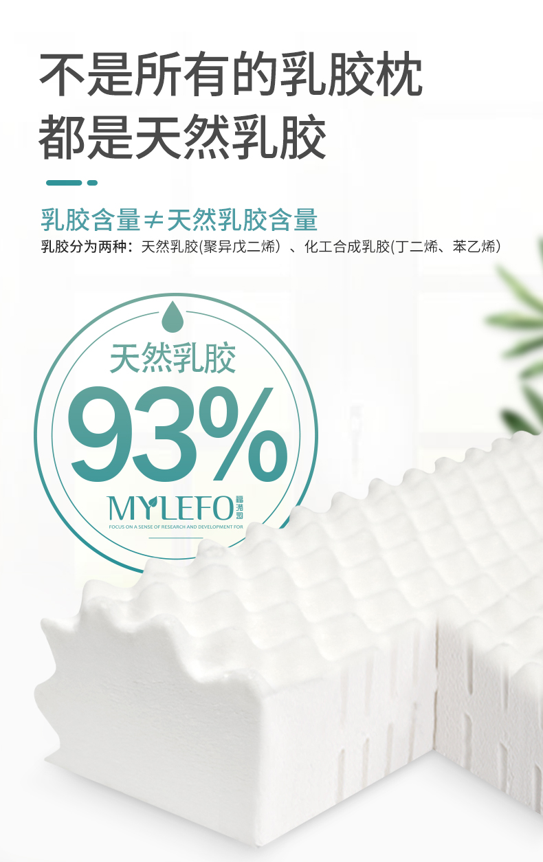 福满园 乳胶枕 泰国93%天然乳胶含量 图1