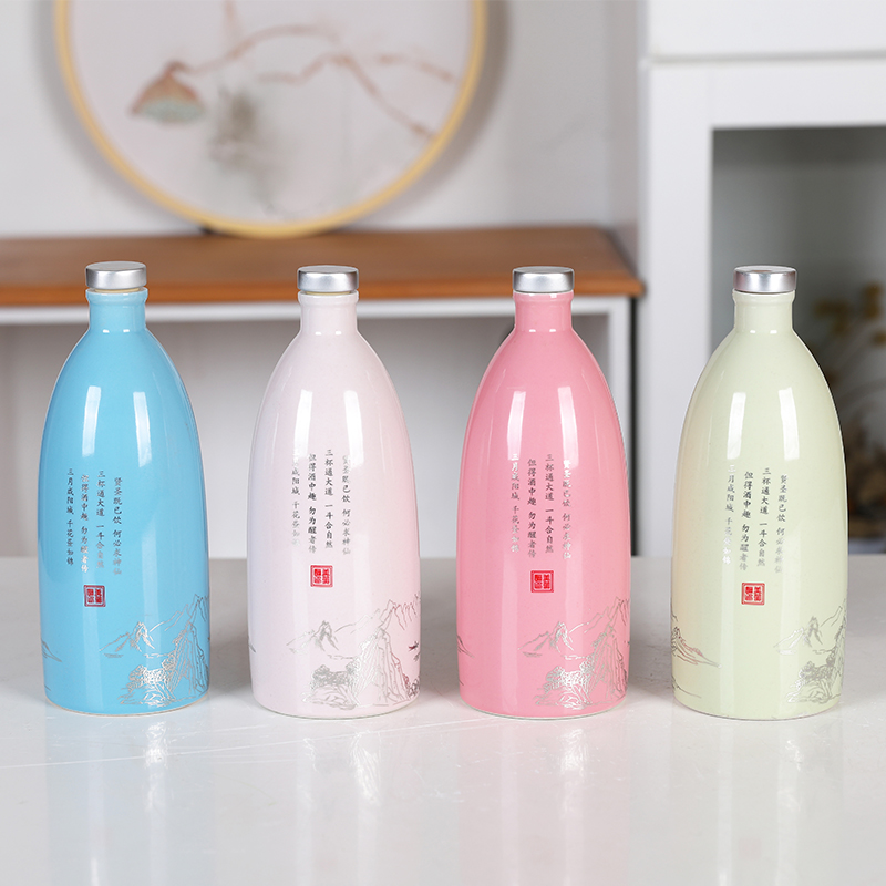 Jingdezhen ceramic bottle is empty bottles of 1 kg pack antique home decoration seal wine jar jar liquor