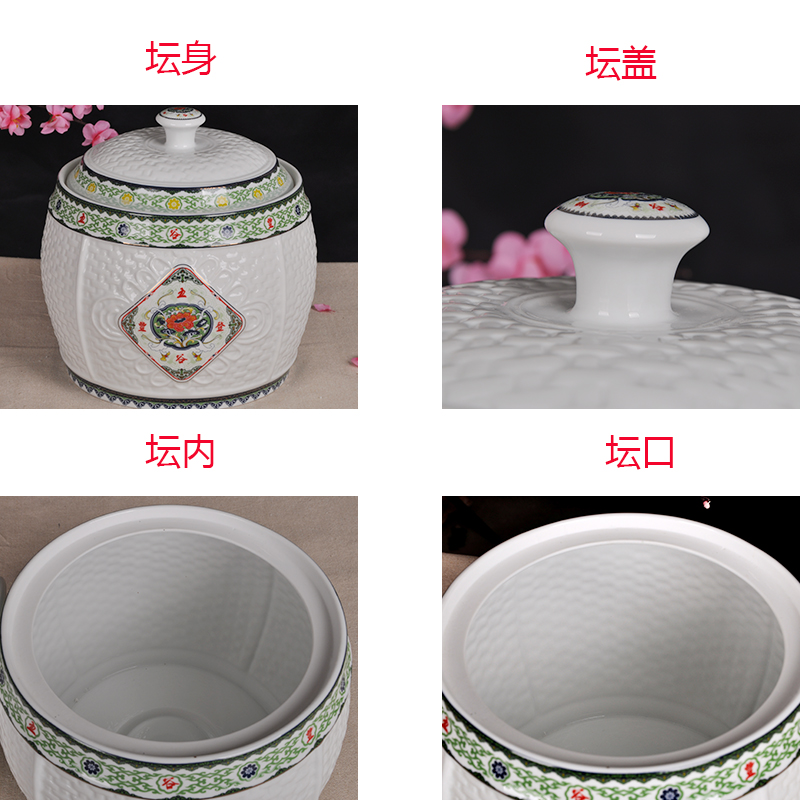 Jingdezhen ceramic barrel 10 jins 20 jins 30 jins ricer box can meter box moisture meter box meters altar storage tank