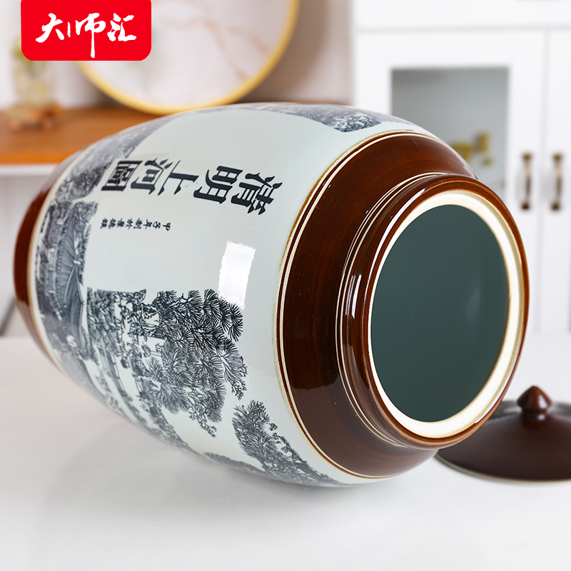 Jingdezhen ceramic antique barrel ricer box household storage tank water tanks it 50 kilo meters box of moisture storage