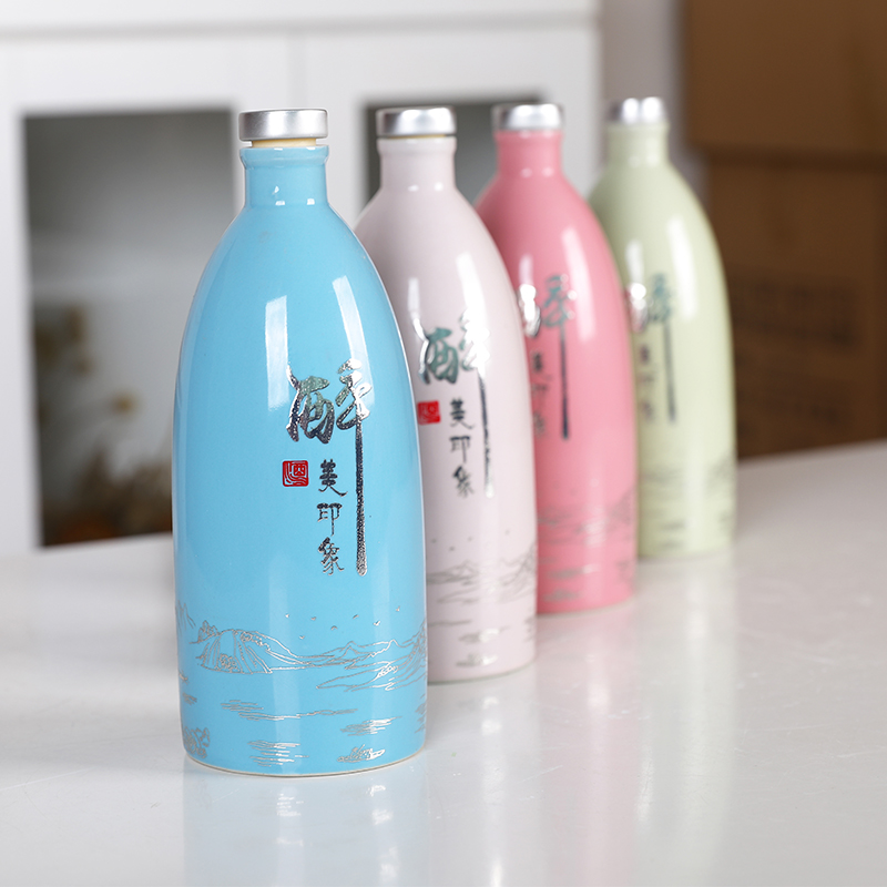 Jingdezhen ceramic bottle is empty bottles of 1 kg pack antique home decoration seal wine jar jar liquor