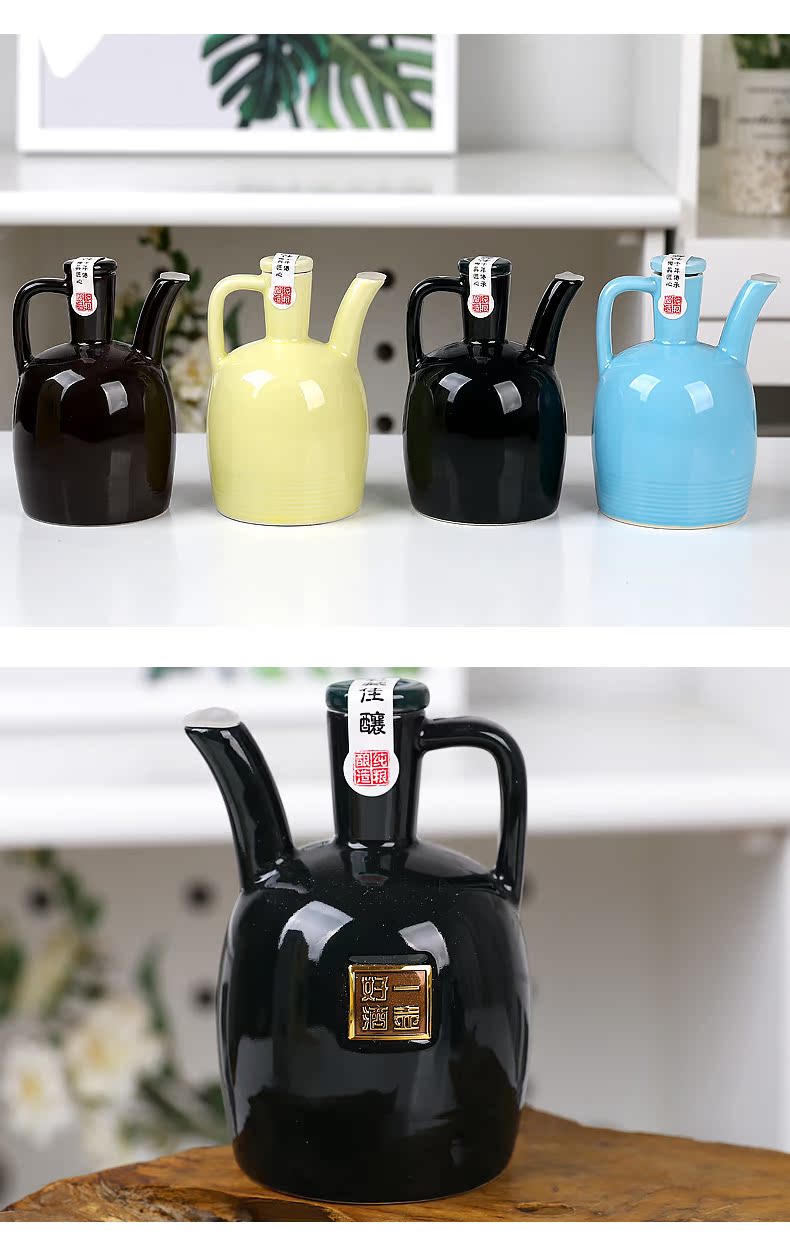 An empty bottle jingdezhen ceramic 1 catty gifts home hip archaize storing wine jar sealing belt decoration gift box