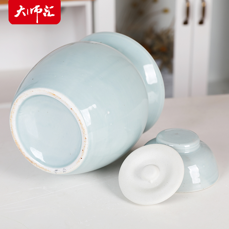 Household sichuan pickle jar sauerkraut pickle jar large sealed as cans of jingdezhen ceramic kimchi thickening