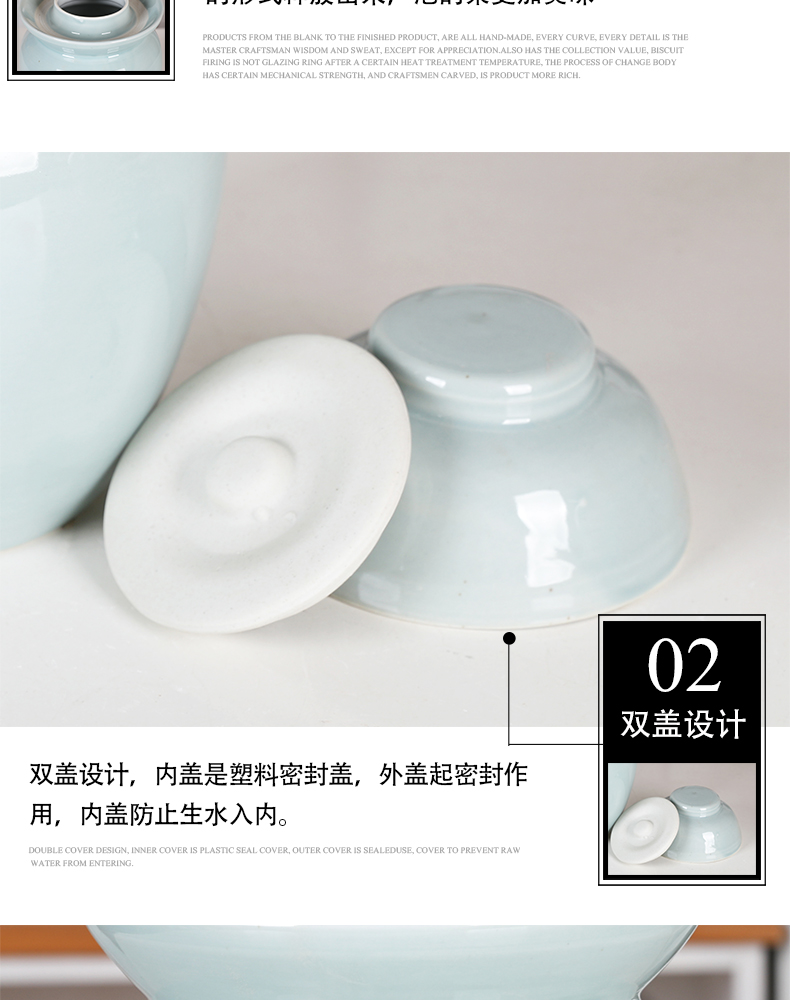 Household sichuan pickle jar sauerkraut pickle jar large sealed as cans of jingdezhen ceramic kimchi thickening