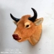 Маленькая желтая голова быка — версия из натуральной кожи