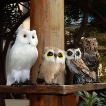 Emulation Owl Model Swing Piece Small Owl Doll doll emulation Animal Bird Feather Toy Adornment