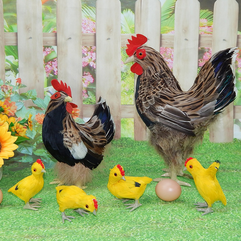 Fake Cockpit Chicken Large Emulation Chicken Swing Piece Poultry Animal Model Public Chicken Hatching Eggs Henna Doll Animal Cognition Props