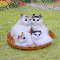 Emulation Cat Kitten Model Kitty Swing Piece Lovers Cat Shop Window Tabletop Decorations Kitty Whole Family Fortune Toy Cat