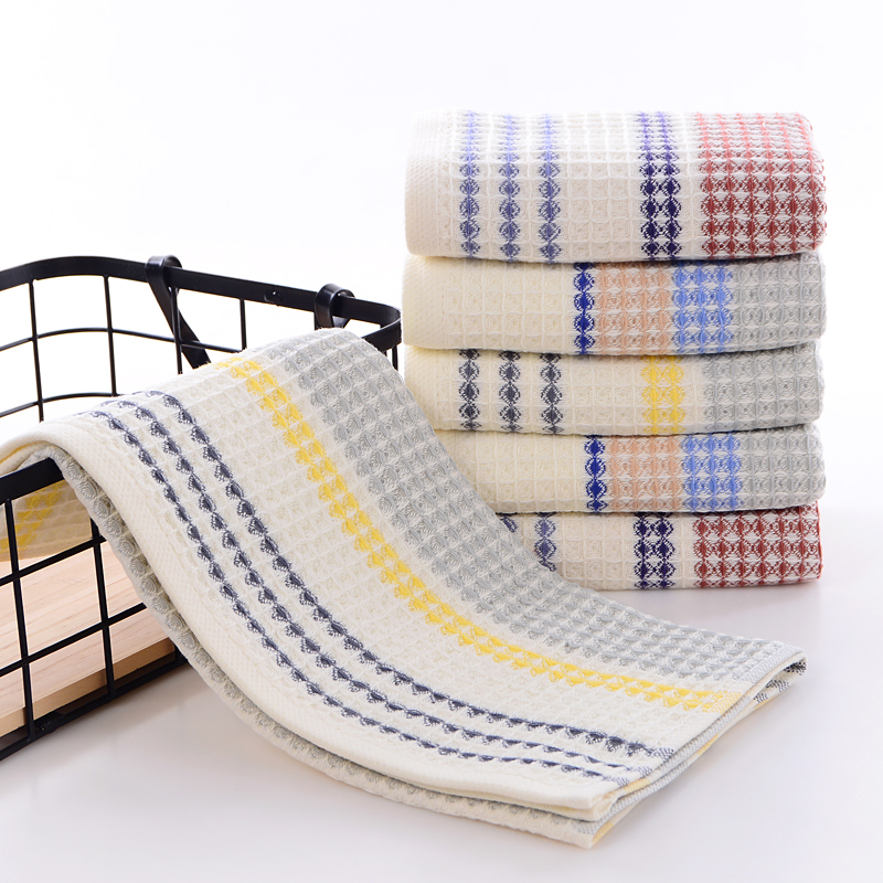 Waffle Towel Pure Cotton Gauze Household Adult Unisex Soft Face Towel Absorbent Lint-Free Honeycomb Quick-Drying Japanese Style Waffle Towel Pure Cotton Gauze Household Adult Unisex Soft Face Towel Absorbent Lint-Free Honeycomb Quick-Drying Japanese Style