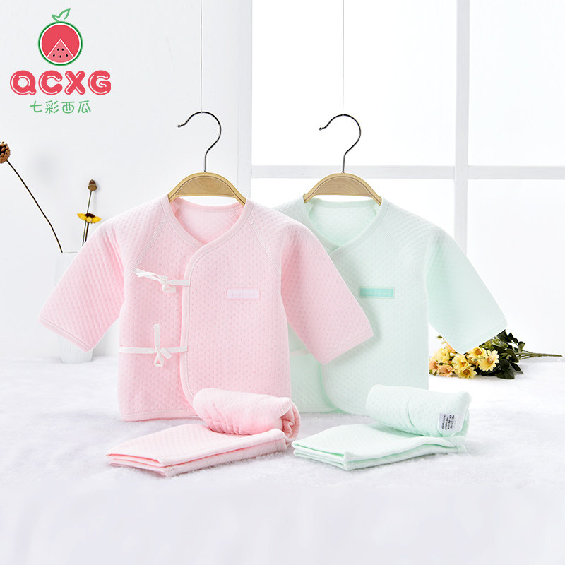 Newborn baby clothes 0-3 months pure cotton lingerie sets newborn autumn and winter warm blouse baby monk clothes