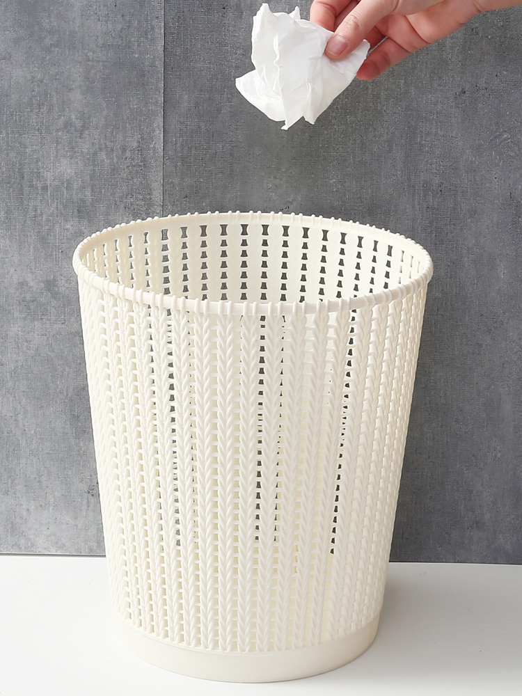 Trash home creative simple rattan uncapped large kitchen dressing room toilet waste paper paper basket bedroom dormitory