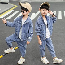 Boy Clothing Boy Autumn Clothing 2020 New Tide Young Boy Foreign Air Cowboy Two Sets Young Childrens Spring And Autumn Fashion Suit