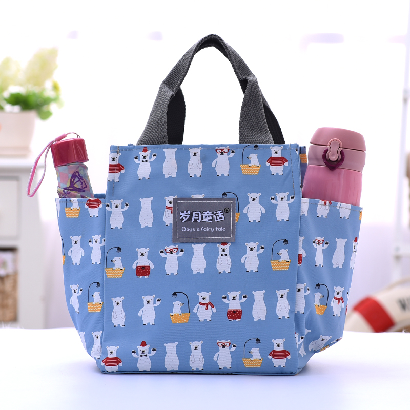 Waterproof canvas handbag lunch bag mommy cloth bag hand carrying mother bag large number lunch bag with student lunch bag
