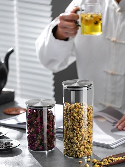 透明玻璃密封罐食品级家用储存罐小瓶子罐子收纳茶叶罐防潮储物罐