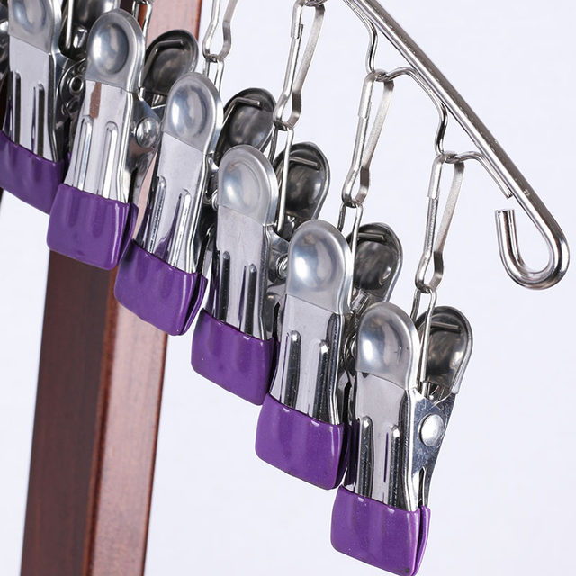 Sixi stainless steel sock rack multi-clip multi-functional anti-slip drying sock clip house windproof clothespin clothes hanger