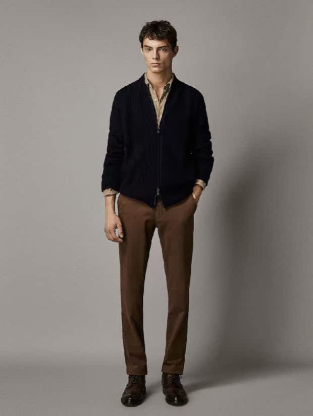 18 Winter Xiban M len len cashmere len đan len phi công nam đan áo giữ nhiệt nam