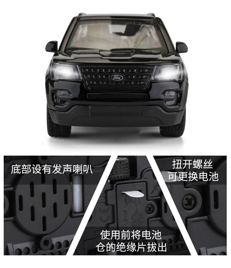 Đồ chơi trẻ em hợp kim mô hình xe mô phỏng cậu bé mô hình xe Ford sắc nét cảnh sát xe cứu thương xe cứu hỏa mô hình cửa - Chế độ tĩnh xe bruder