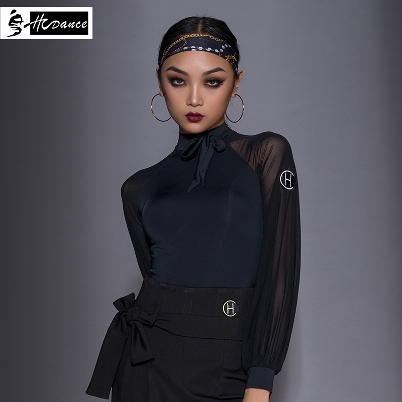 Dynasty Latin dance clothes new practice clothes modern dance clothes ladies mesh backless jumpsuit dance clothes DS011