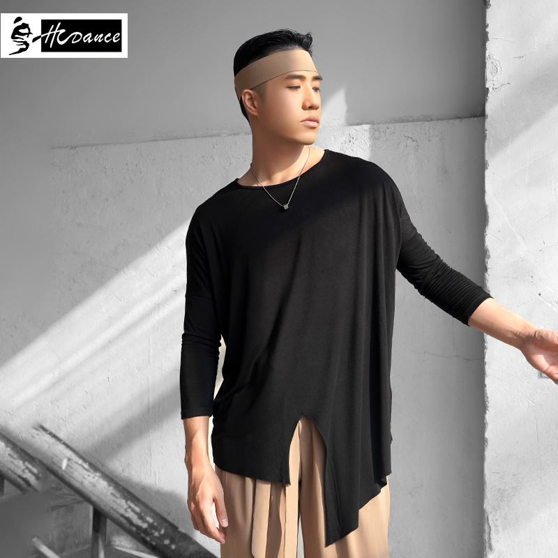 Dynasty Latin dance clothes T-shirt top Latin dance practice clothes men's dance clothes clothes dance clothes L180601