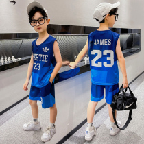 Childrens basketball suits suit 2022 new boys Summer speed dry clothes Competition training to sport two sets for primary school children